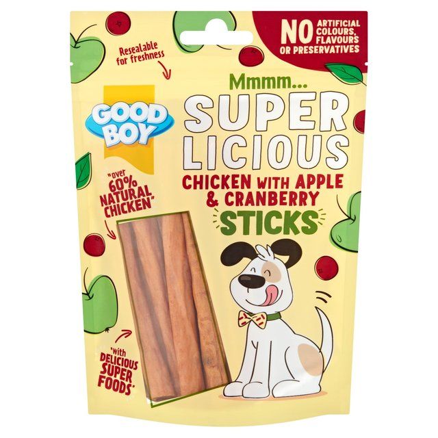 Good Boy Superlicious Chicken, Apple &amp;amp; Cranberry Stick Dog Treats