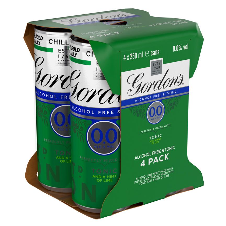 Gordon's Alcohol Free & Tonic With Lime Ready to Drink Premix Can