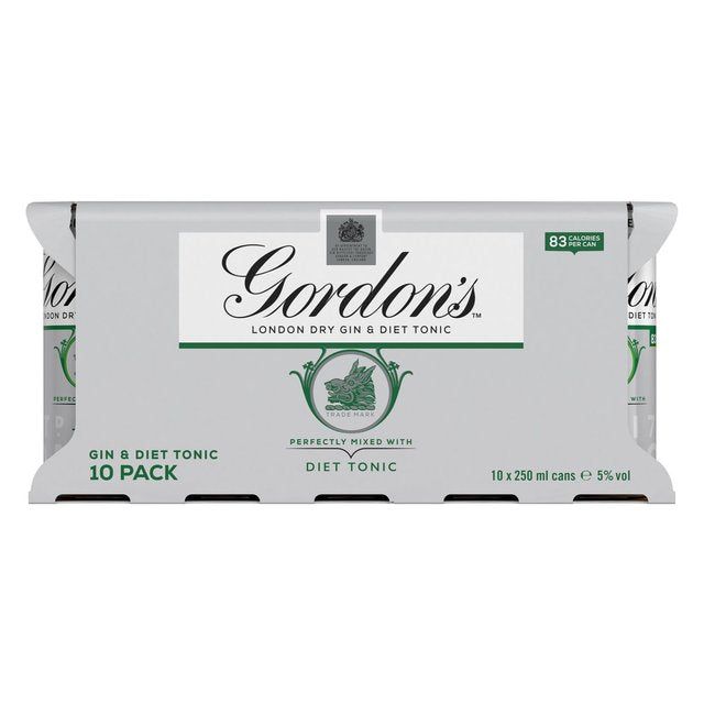 Gordon's Gin &amp;amp; Slimline Tonic   10 x 250ml