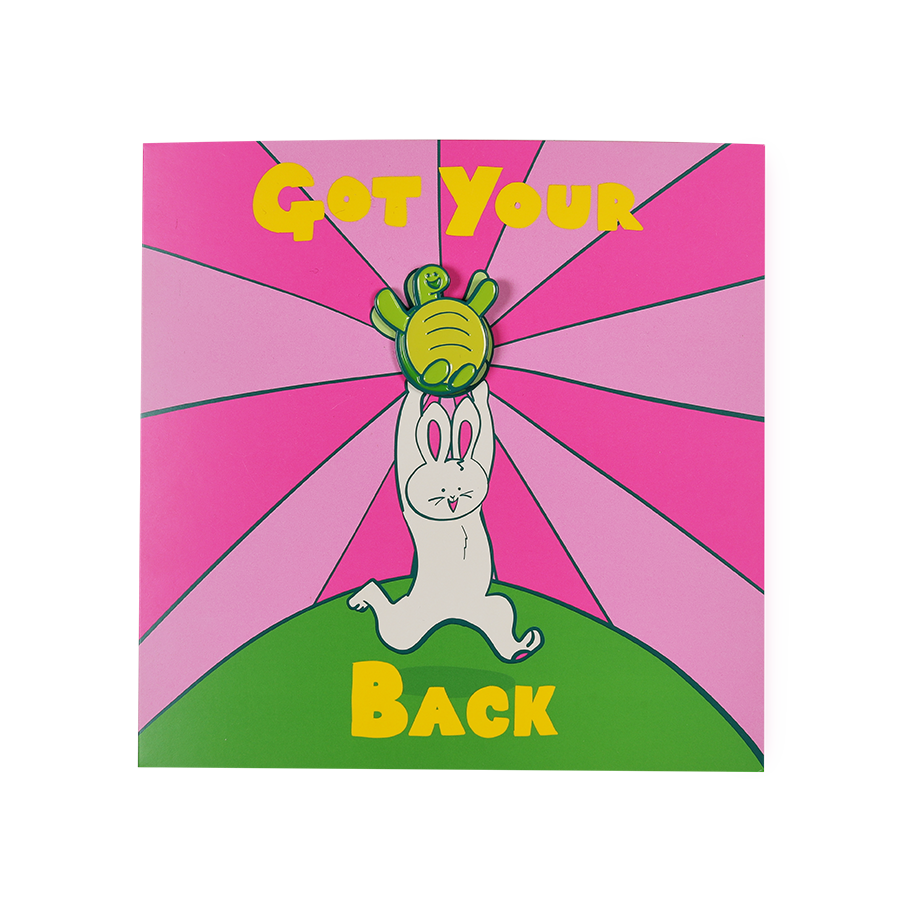 Lush Got Your Back greetings card with tortoise and hare, UK version