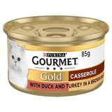 Gourmet Gold Casserole in Gravy Duck and Turkey Wet Cat Food   85g