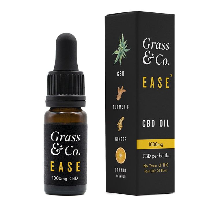 Grass &amp;amp; Co. EASE CBD Consumable Oil 1000mg with Ginger, Turmeric &amp;amp; Orange 10ml