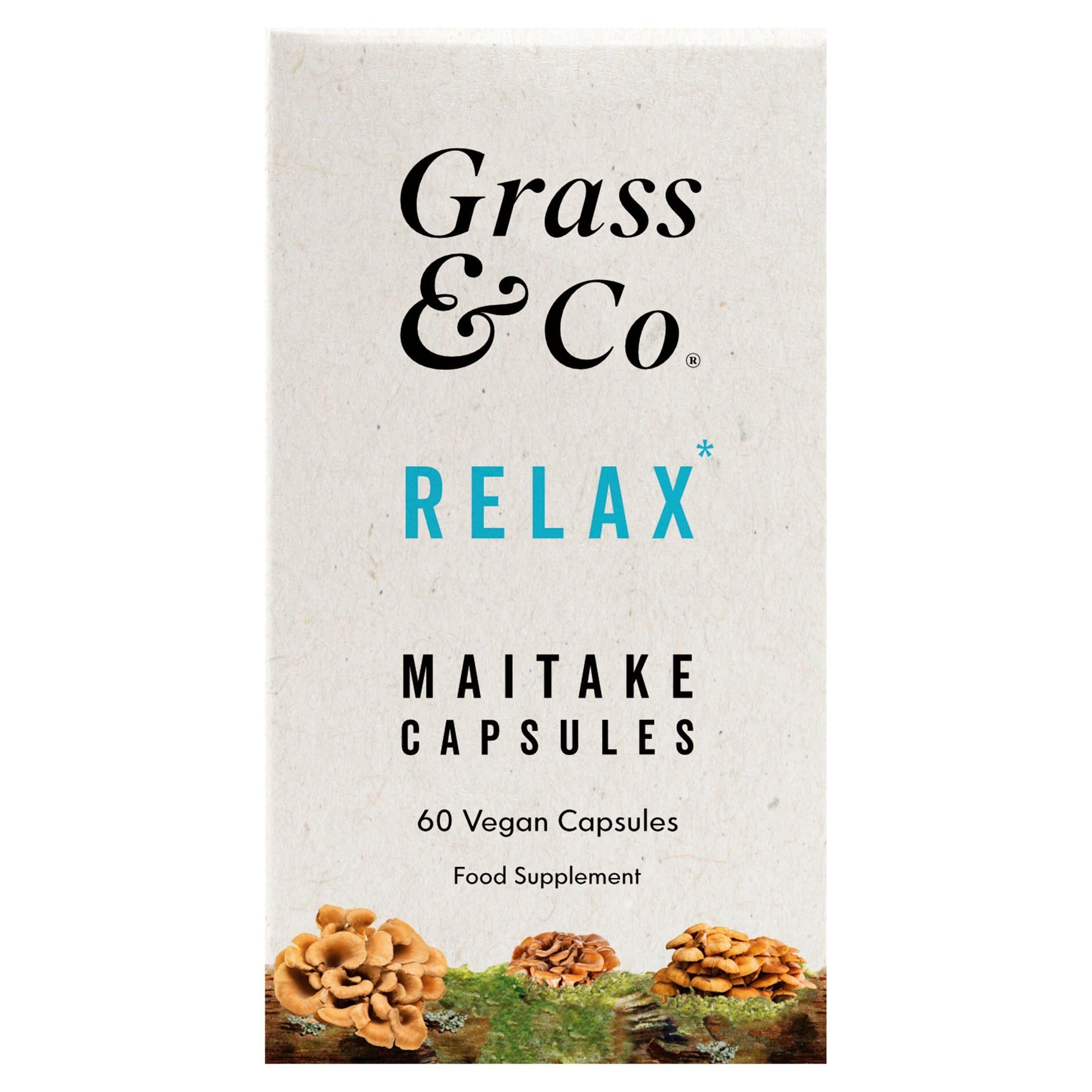 Grass &amp;amp; Co. Mushrooms Relax Maitake Vegan Capsules x60 120g
