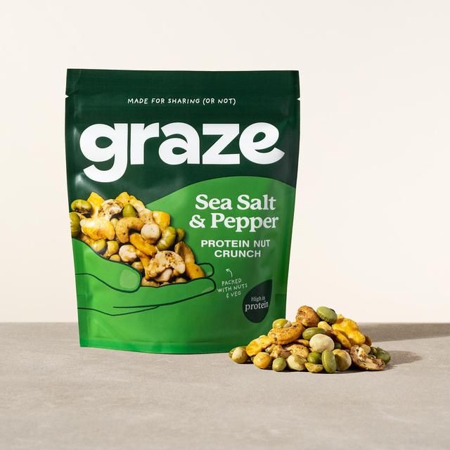 Graze Protein Salt &amp;amp; Pepper Vegan Mixed Nuts Snacks   100g