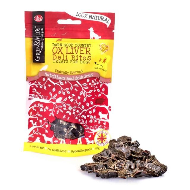 Green &amp;amp; Wilds Ox Liver Deli Bites Dog Treats   40g