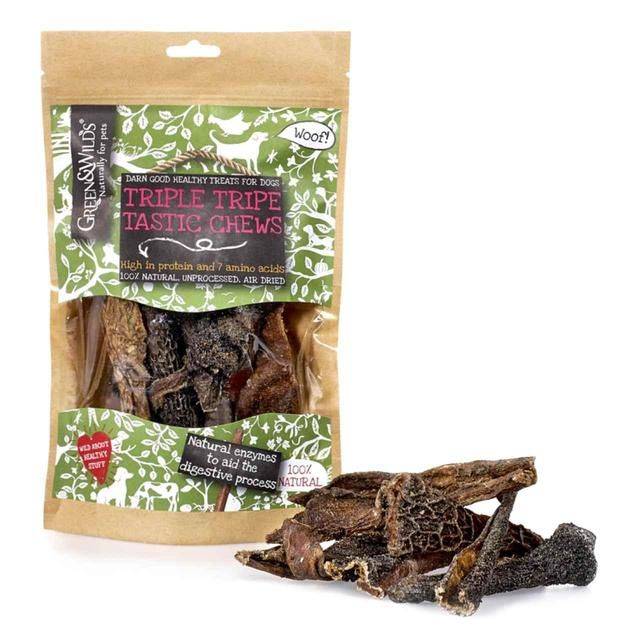 Green &amp;amp; Wilds Triple Tripe Tastic Chews Dog Treats   100g