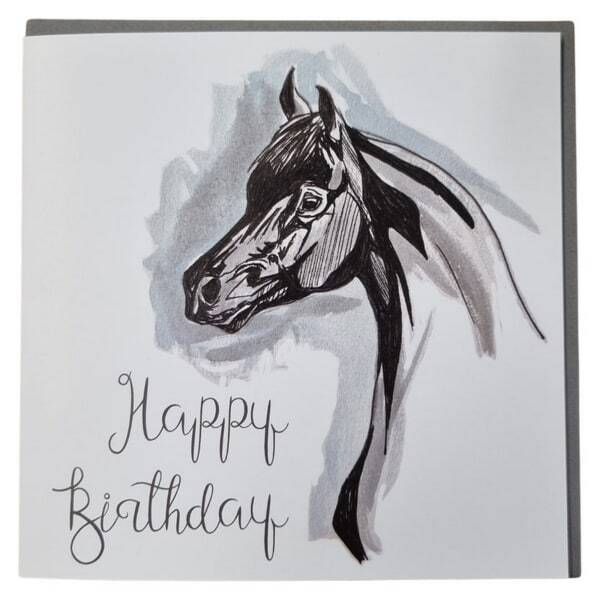 Gubblecote Arab Horse Watercolour Birthday Card