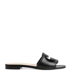 Gucci Cut Leather Interlocking G Sandals