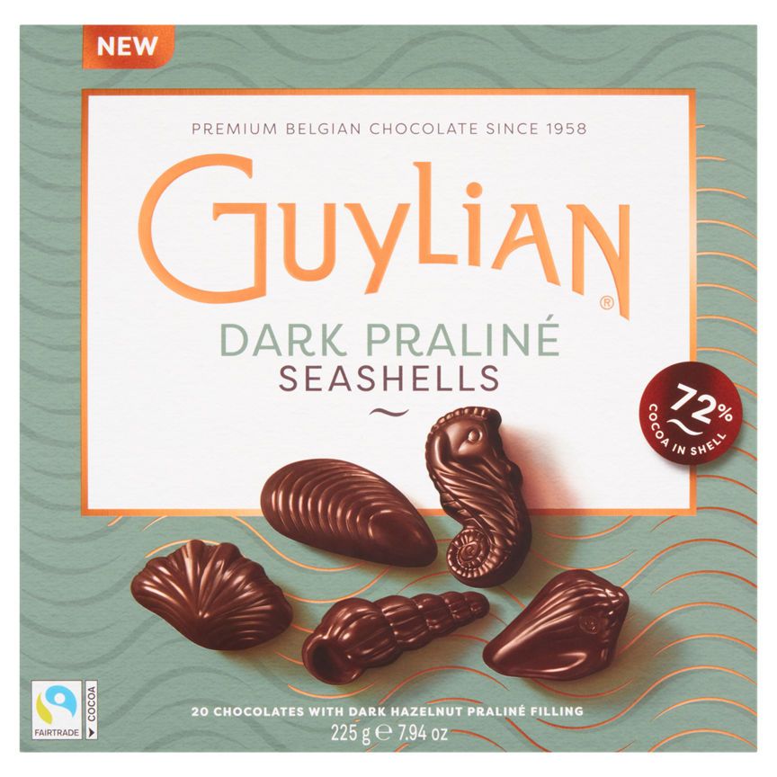 Guylian 20 Chocolates with Dark Hazelnut Praliné Filling Seashells