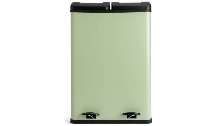 Habitat 60 Liter Twin Compartment Pedal Bin - Sage