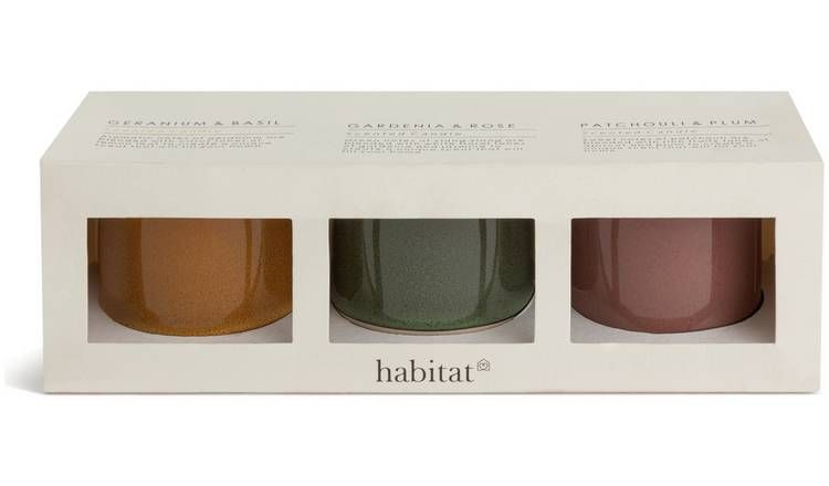 Habitat Ceramic Scented Boxed Candles - Set of 3