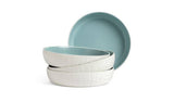 Habitat Embossed Block floral 4 Piece Stoneware Pasta Bowls