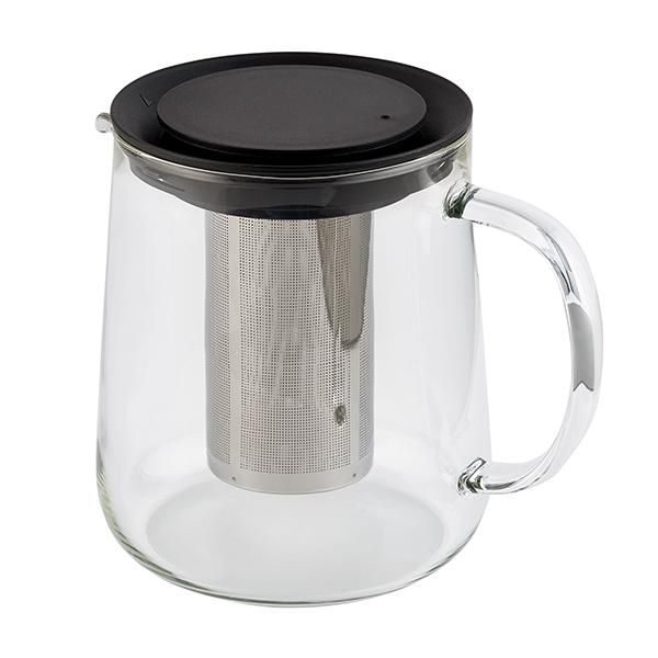 Habitat Glass Teapot With Infuser & Black Lid 1000ml