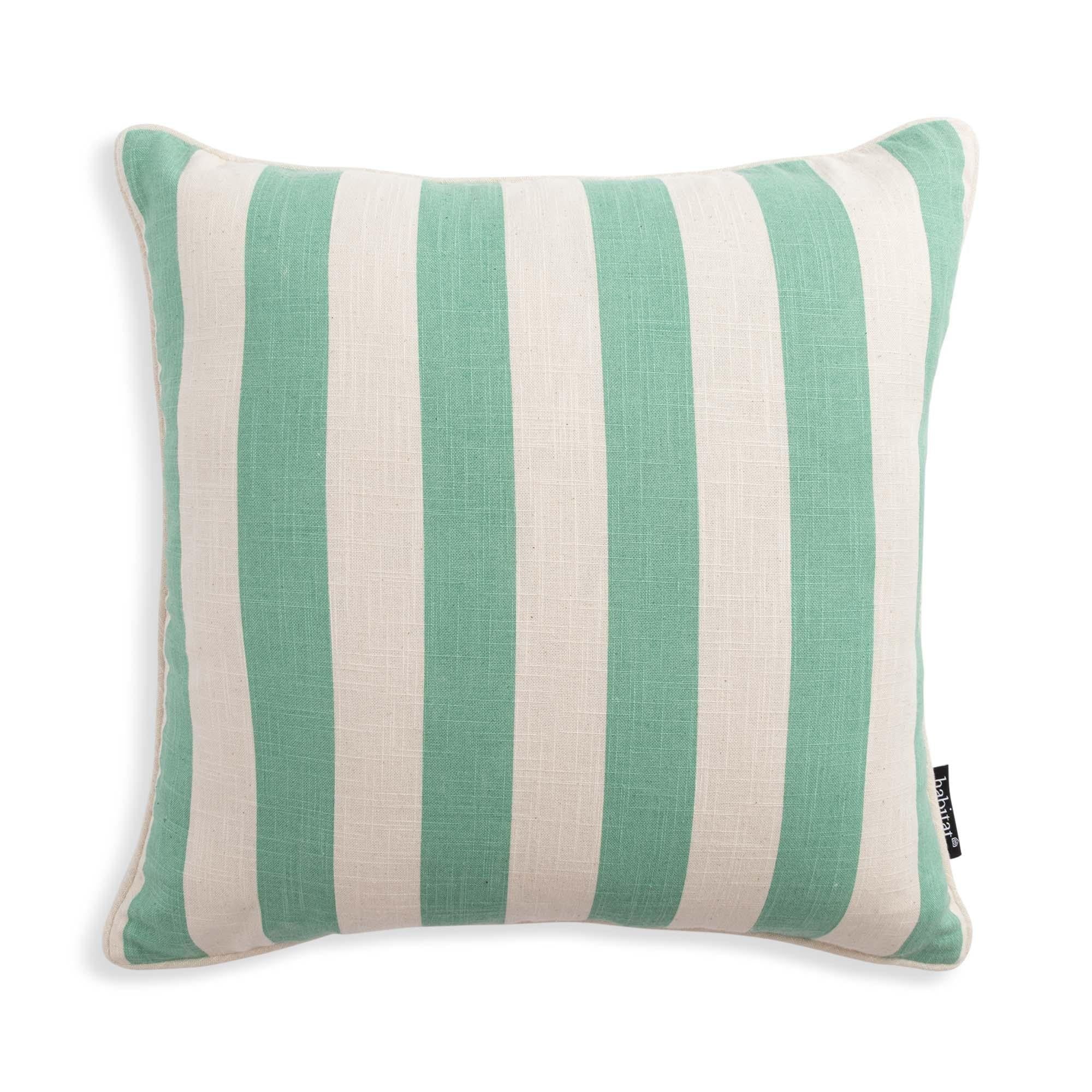 Habitat Green Stripe Printed Cushion 43x43