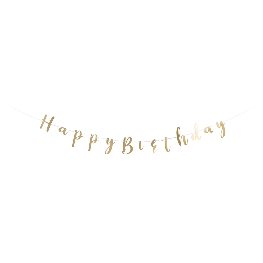 Habitat 'Happy Birthday' Banner Gold