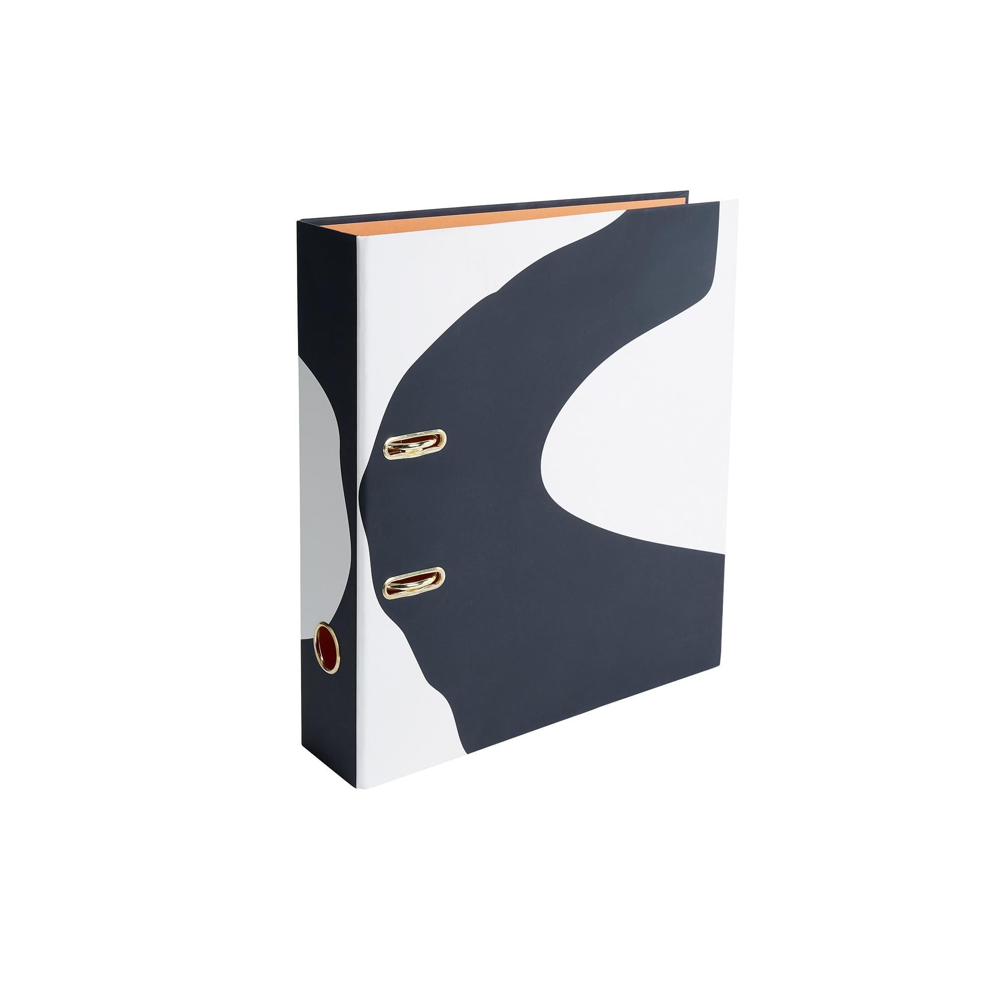 Habitat Palm Print Lever Arch File Black &amp;amp; White