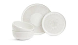 Habitat Wax Resist 12 Piece Stoneware Dinner Set - White