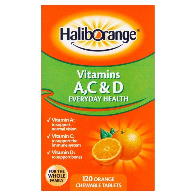 Haliborange Whole Family Vitamin A C & D Orange Chewable Tablets    120 per pack