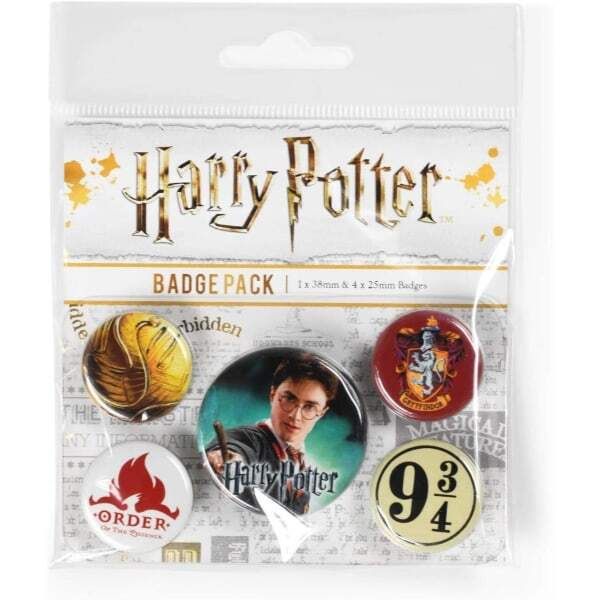 Harry Potter griffendéles jelvénykészlet (5 db-os csomag)