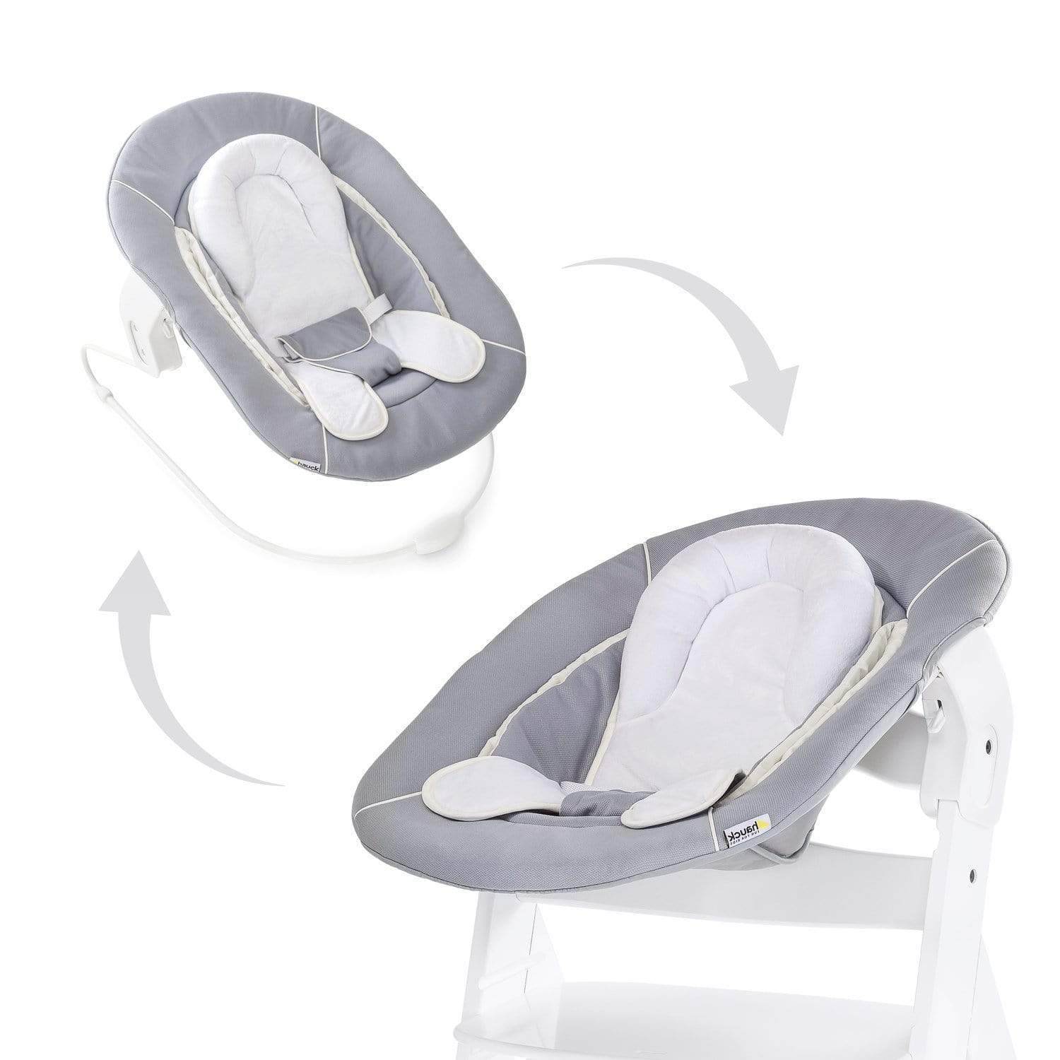 Hauck Alpha Bouncer 2in1 Stretch Grey, imported from the UK