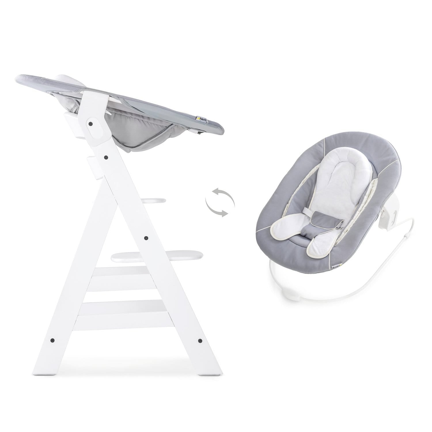 Hauck Alpha Bouncer 2in1 Stretch Grey, imported from the UK