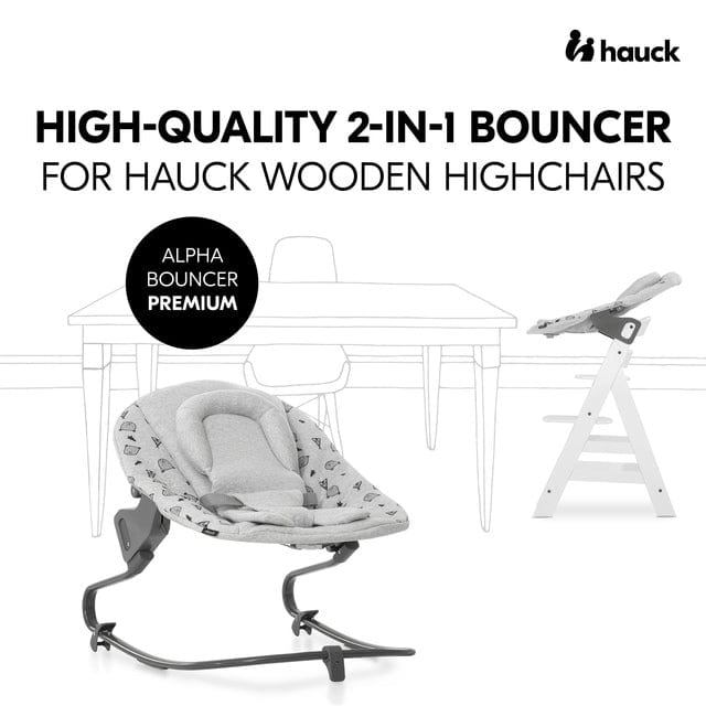 Hauck Alpha Bouncer Premium Nordic Grey, imported from the UK