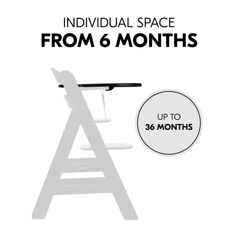 Hauck Alpha Click Tray black highchair accessory, imported from the UK