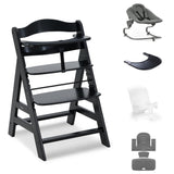 Hauck Alpha+ Premium Bundle wooden highchair, black - British product