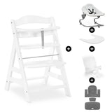 Hauck Alpha+ Premium Bundle white wooden highchair, UK version