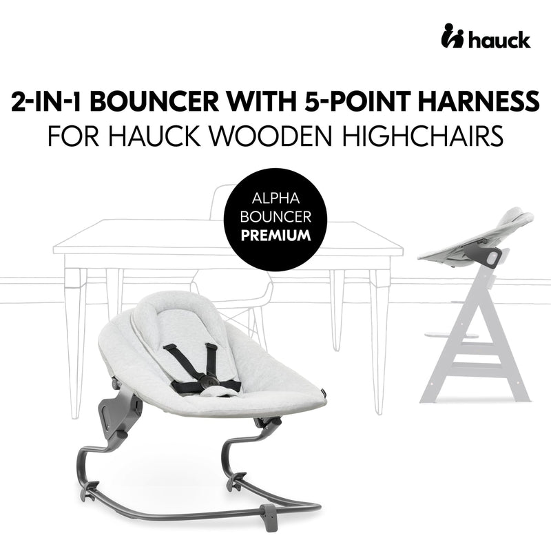Hauck Alpha+ Premium Bundle white wooden highchair, UK version