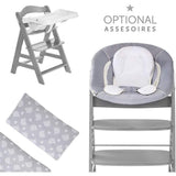 Hauck Alpha+ wooden highchair in grey finish, UK version