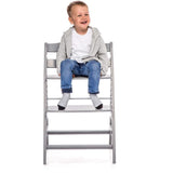 Hauck Alpha+ wooden highchair in grey finish, UK version