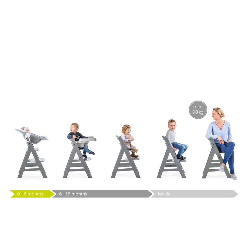 Hauck Alpha+ wooden highchair white, UK version