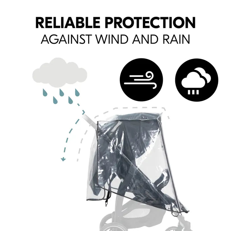 Hauck 4-wheeler pushchair raincover - British product