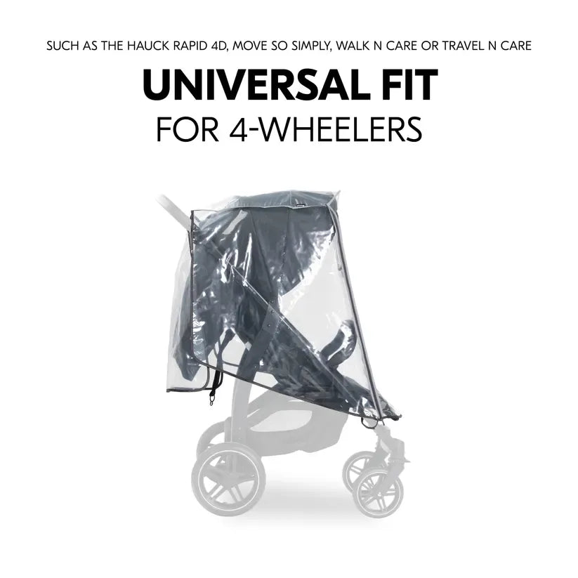 Hauck 4-wheeler pushchair raincover - British product