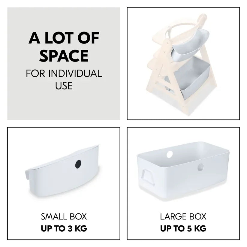 Hauck highchair storage box set white, imported from the UK