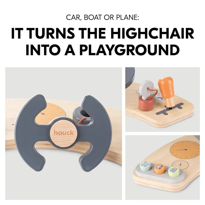 Hauck Play Cockpit interactive wooden highchair toy (British brand)
