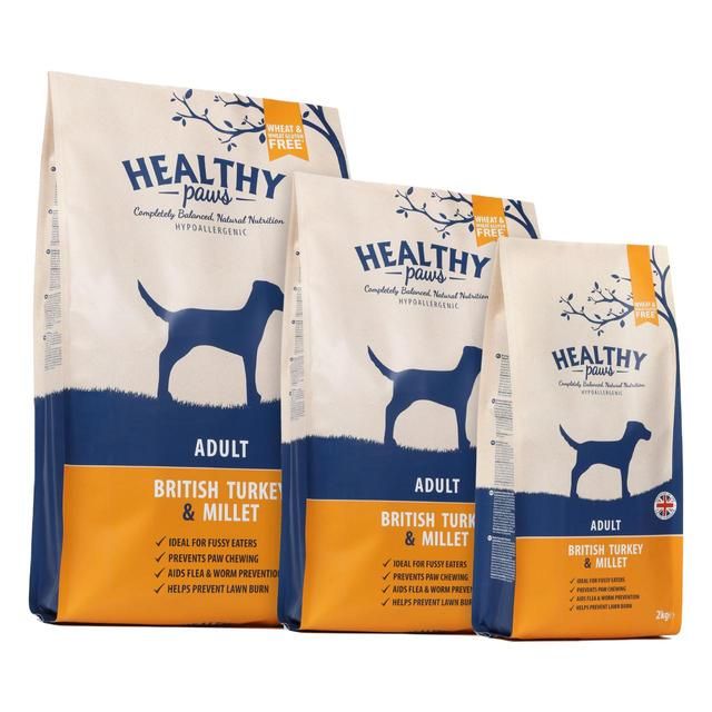 Healthy Paws British Turkey &amp;amp; Millet Adult Dog Food   12kg