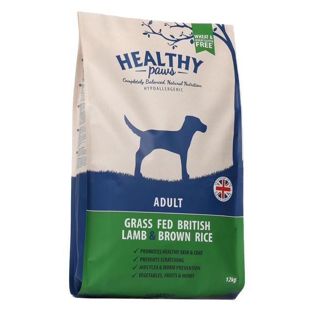 Healthy Paws Grass Fed British Lamb &amp;amp; Brown Rice Adult Dog Food   12kg