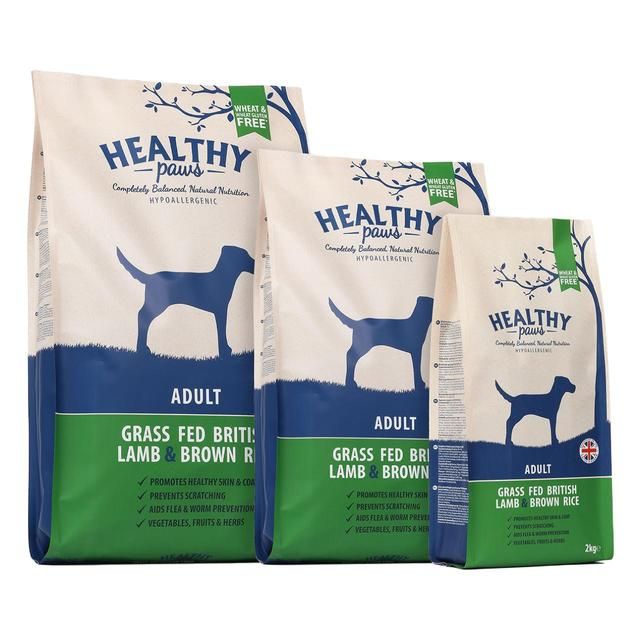 Healthy Paws Grass Fed British Lamb &amp;amp; Brown Rice Adult Dog Food   12kg