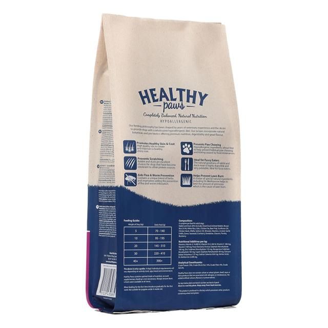Healthy Paws Rabbit Duck &amp;amp; Brown Rice Adult Dog Food   2kg