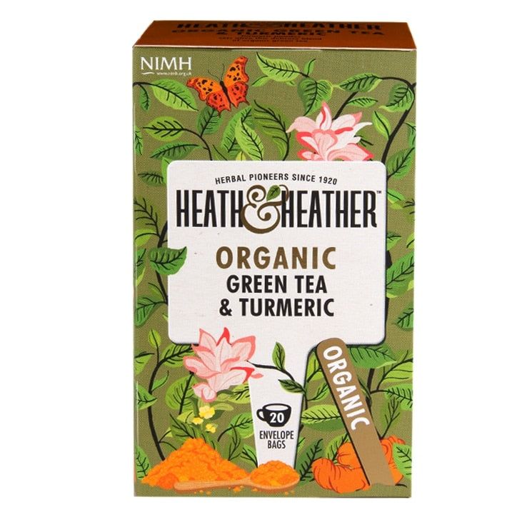 Heath &amp;amp; Heather Organic Green Tea &amp;amp; Turmeric 20 Tea Bags