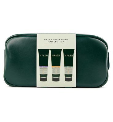Heath Wash Bag and Hair and Body Washes Trio