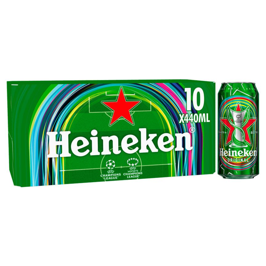 Heineken Premium Lager Beer 10 x 440ml Cans