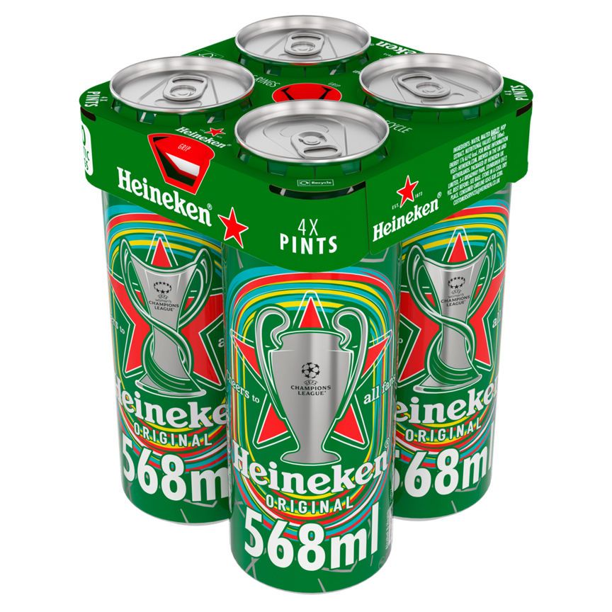 Heineken Premium Lager Beer Pint Cans