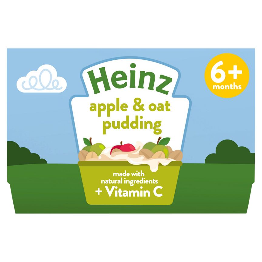 Heinz By Nature Apple &amp; שיבולת שועל פודינג מזון לתינוקות 6+ חודשים
