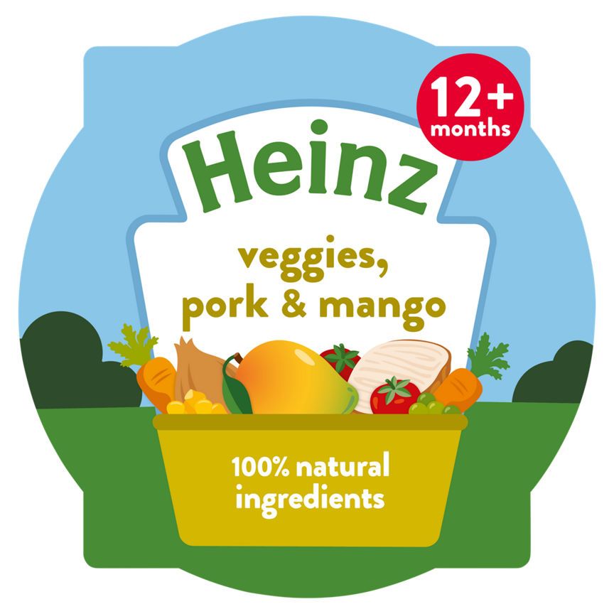Heinz By Nature Grønnsaker, svinekjøtt og mango 12+ måneder 200g