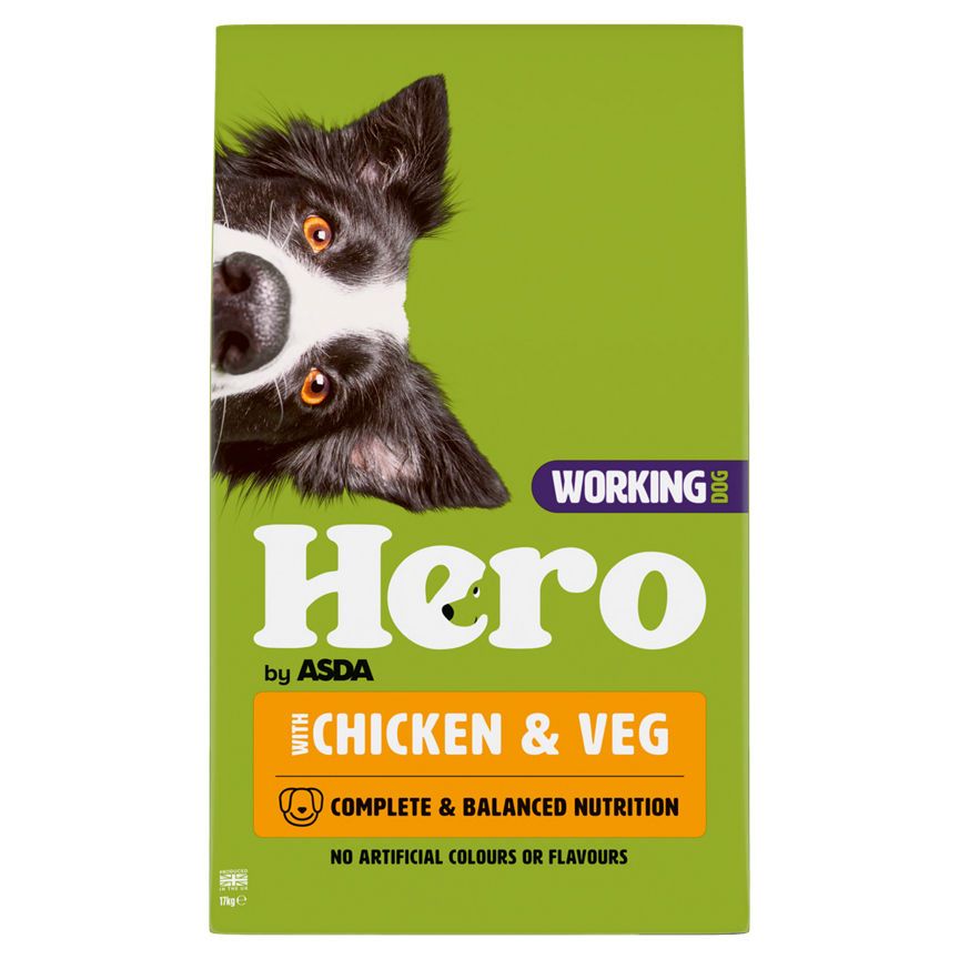 Hero by ASDA Chicken & Veg Dry Working Dog Food 17kg