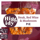 Higgidy Steak Mushroom &amp;amp; Red Wine Pie   250g