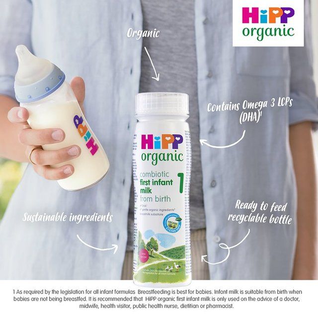 HiPP Organic 1 First Infant Baby Milk Liquid Formula From Birth    200ml